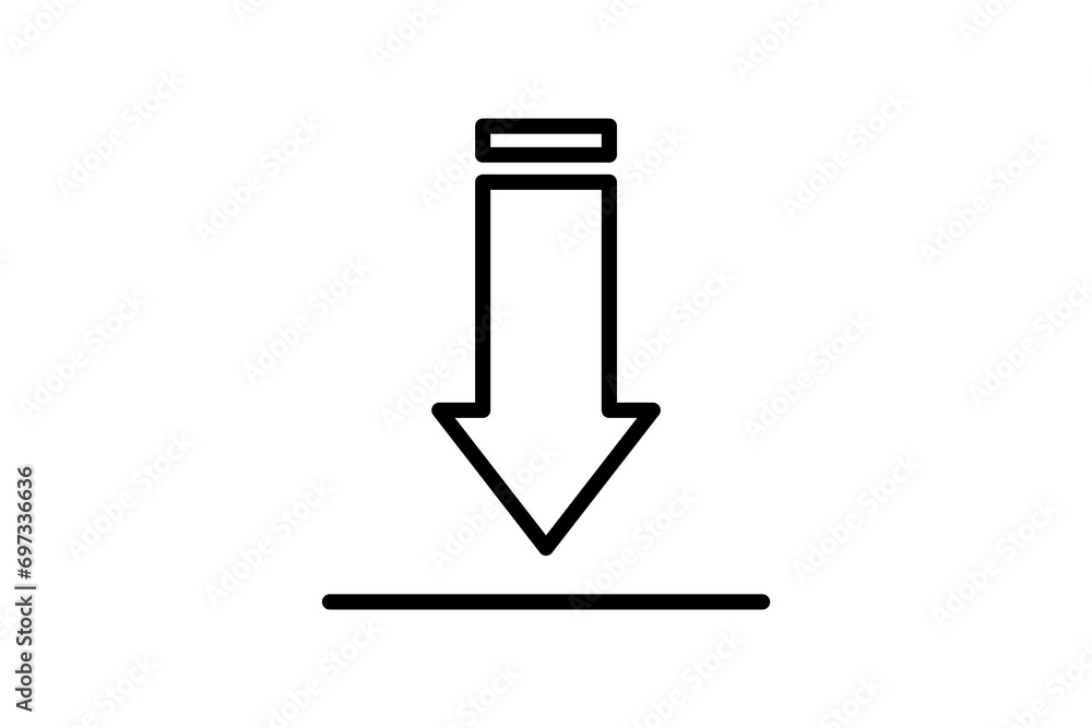 Poster download arrow icon. icon related to basic web and ui. suitable for web site, app, user interfaces, 