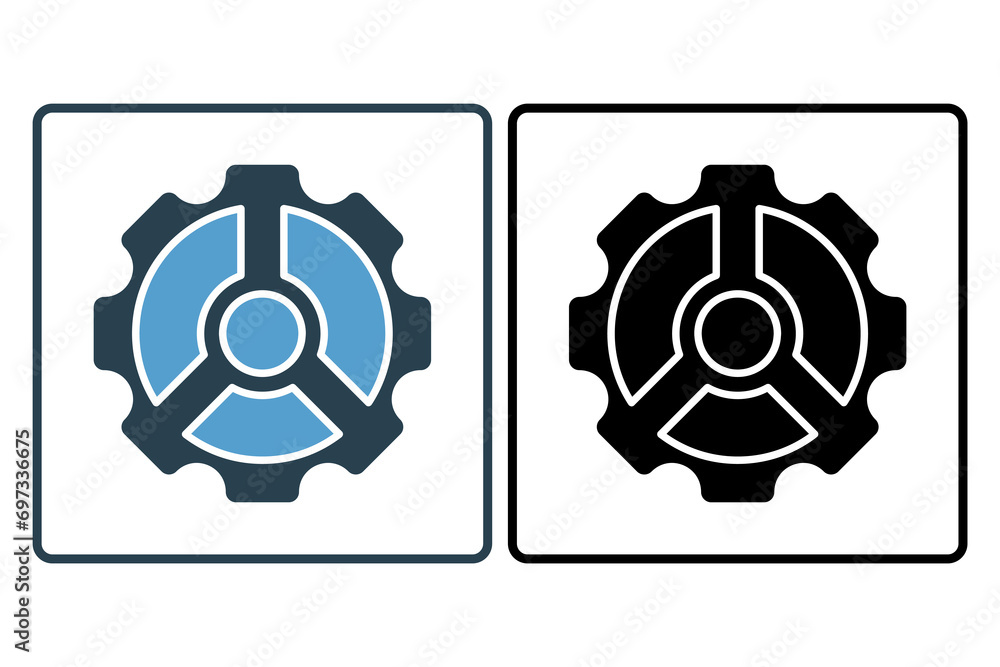 Poster settings gear icon. icon related to basic web and ui. suitable for web site, app, user interfaces, p
