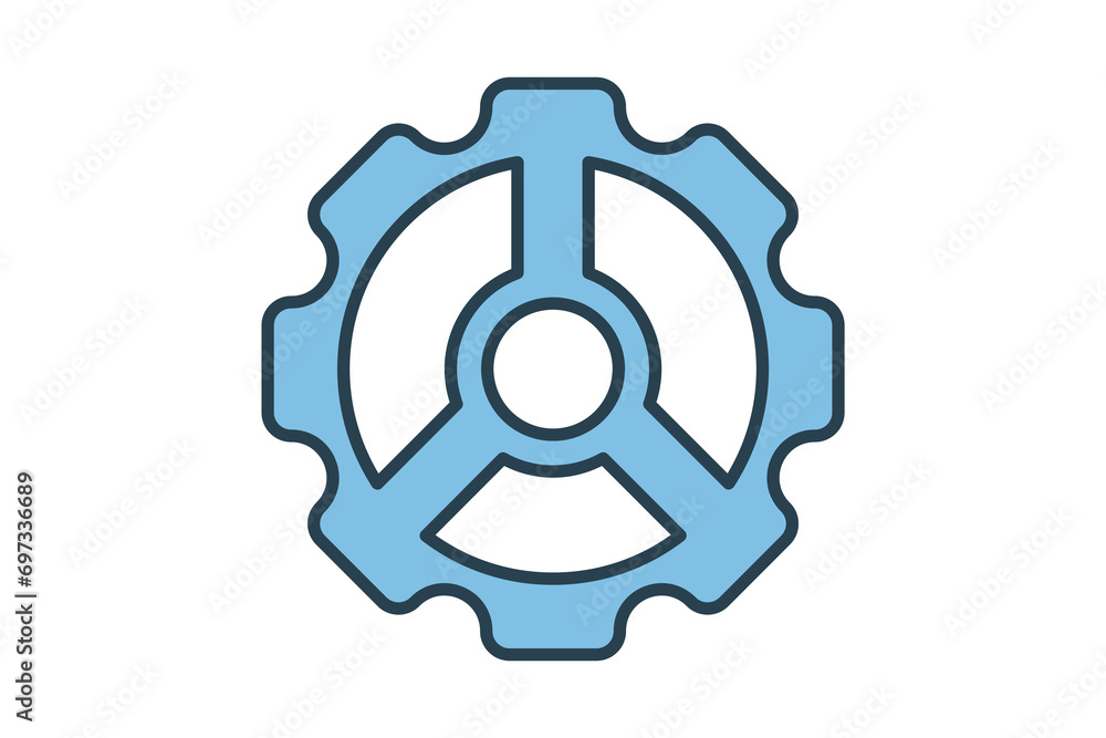 Poster settings gear icon. icon related to basic web and ui. suitable for web site, app, user interfaces, p