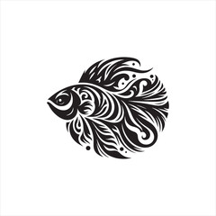 Silhouetted Reflections: Tranquil Fish in Profound Shadows, Capturing the Beauty of Oceanic Depths
