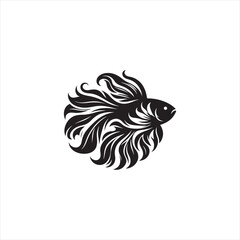 Oceanic Poetry: Majestic Fish Silhouette, a Symphony of Fins in the Silent Depths Below
