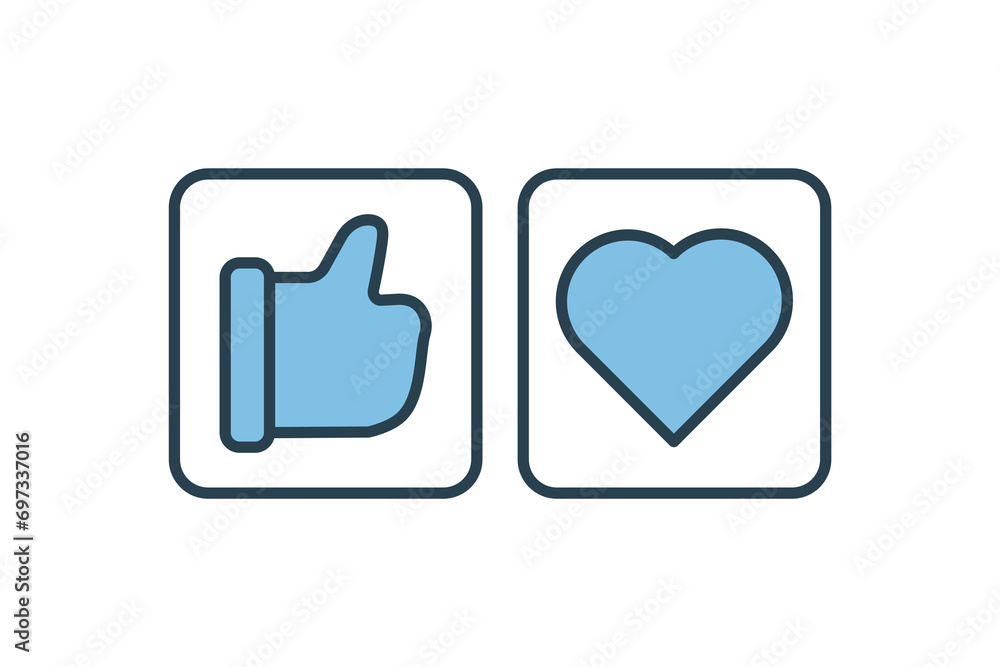Poster heart and like icon. icon related to basic web and ui. suitable for web site, app, user interfaces, 
