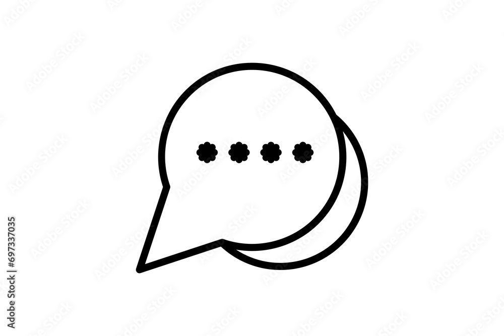 Poster chat bubble icon. icon related to basic web and ui. suitable for web site, app, user interfaces, pri