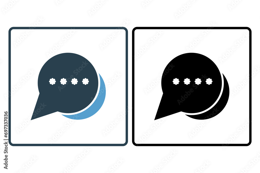 Poster chat bubble icon. icon related to basic web and ui. suitable for web site, app, user interfaces, pri
