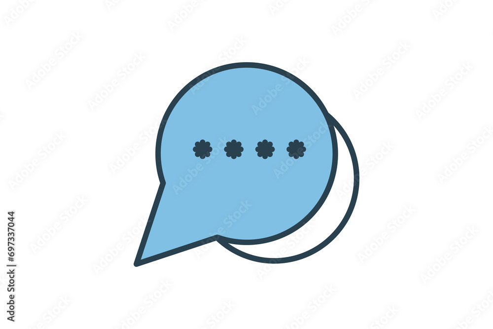 Poster chat bubble icon. icon related to basic web and ui. suitable for web site, app, user interfaces, pri