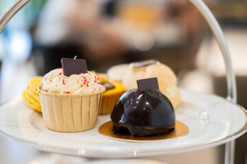 Close up of Afternoon Tea Set. Soft Focus