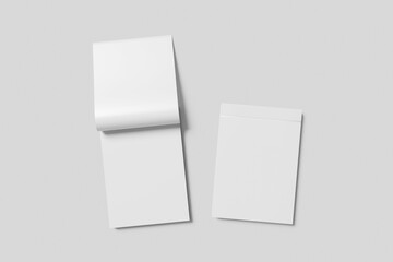 Blank Notepad A6 Open Mockup