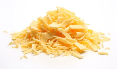 best grated cheese on white background. generative AI