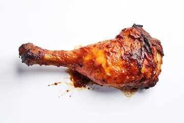 photo of grilled chicken thighs on a white background. generative AI