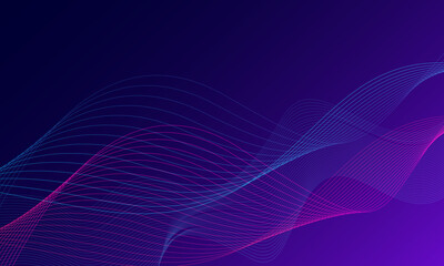 Abstract blue background with flowing line. Vector illustration