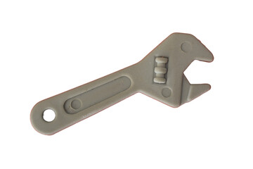 Toy adjustable wrench isolated on a white background.