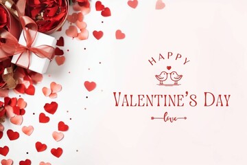 happy valentines day love background, social media post and celebration banner generative ai