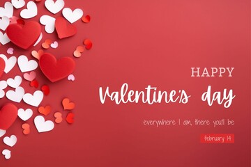 happy valentines day love background, social media post and celebration banner generative ai - obrazy, fototapety, plakaty