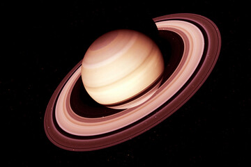 Planet Saturn on a dark background. Elements of this image furnished by NASA © Artsiom P