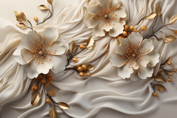 Romantic Celebration, Luxury Ornamental Design, Vintage Floral Elegance, White Background
