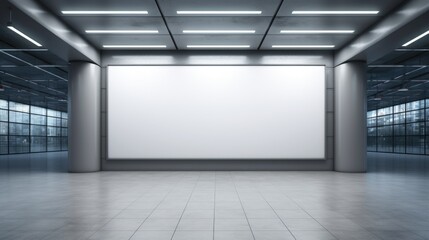 A blank billboard on the public area, a blank billboard with copy space for text or content, mockup of a blank billboard in a big city.