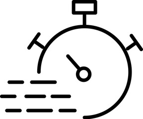 Timer Vector Symbol. Suitable for books, stores, shops. Editable stroke in minimalistic outline style. Symbol for design