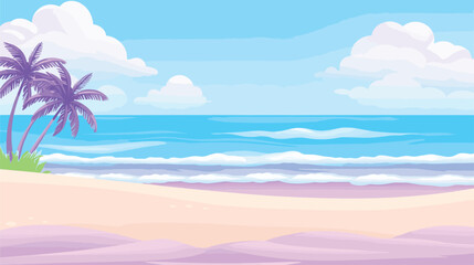 Fototapeta na wymiar colorful illustration capturing spirit tropical beach. Vector illustration 