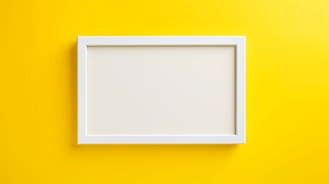 An image of a yellow frame that is minimalist and close up.