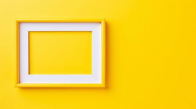 An image of a yellow frame that is minimalist and close up.