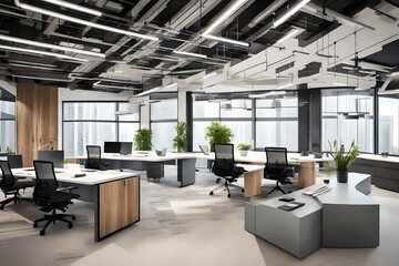 office interior Design generated by AI technology