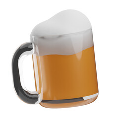 Happy New Year Object Beer 3D Illustration