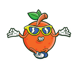 funny orange mascot character vector design