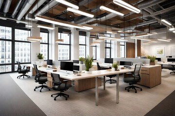Fototapeta na wymiar office interior Design generated by AI technology
