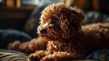 Adorable Young Brown Poodle Dog Looking, Background HD For Designer