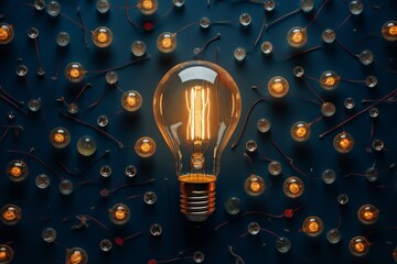 Creative Learning Concept with World Lightbulb, light background
