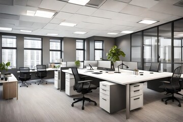 Fototapeta na wymiar Office interior Design generated by AI technology