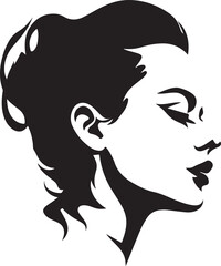Beauty woman face silhouette illustration design vector