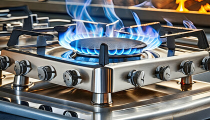 gas stove in the kitchen