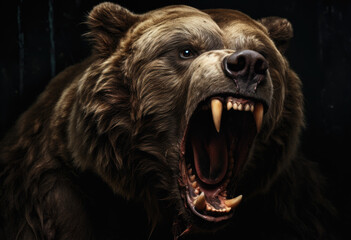 US stocks, brown bears, bear market - obrazy, fototapety, plakaty