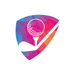 Stick golf logo design vector template. Golf Logo designs. Golf Sport Silhouette Logo Design Template.