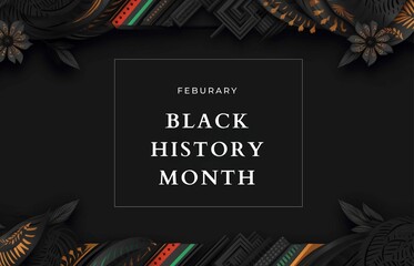 Black history month background template generative ai - obrazy, fototapety, plakaty