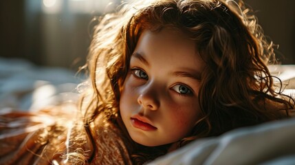 Portrait Child Waking Mornin, Background HD For Designer