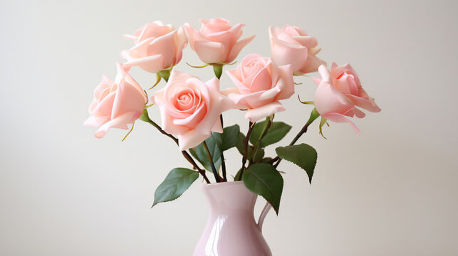 An elegant arrangement of pink and white garden roses in a vase, adding a touch of nature and beauty to any indoor space