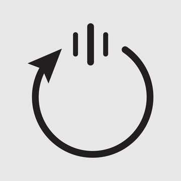 Auto restart. Reload icon, Repeat symbol. Reset signs, Connection restart symbols, 1 arrow icons. Black color.  