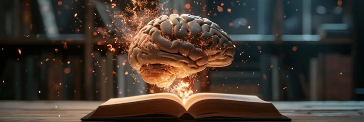Foto op Canvas abstract: brains feed on knowledge from books © Artur