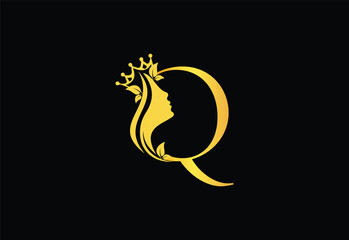 Golden Luxury Beauty Classic Letter Q Brand Icon