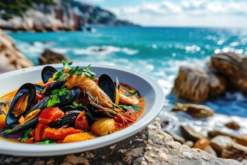France, Provencal Culinary: Bouillabaisse, the Traditional Fish Stew - A Flavorful Dance of Seafood, Tomatoes, Herbs, and Spices, Crafted with Love in the Heart of Provençal Culinary Tradition