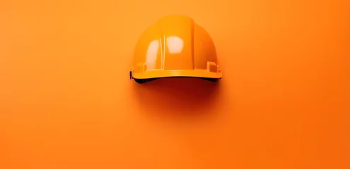 Poster orange safety helmet in photo on orange Background © original logo