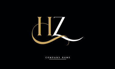 HZ, ZH, H, Z Alphabets Letters Logo Monogram - obrazy, fototapety, plakaty