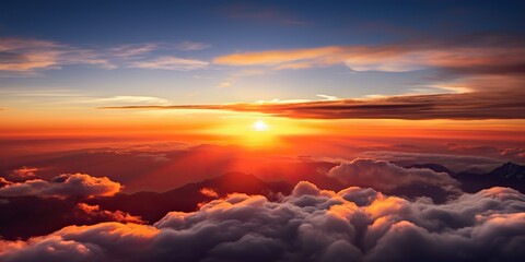 AI Generated. AI Generative. Aerial air sky clouds landscape background from top view. Graphic Art