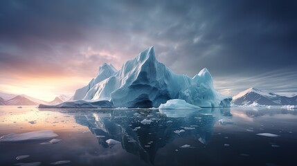 An iceberg in the middle of the ocean - obrazy, fototapety, plakaty