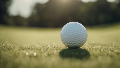 Close-Up of Golf Ball on Tee at Sunrise