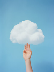 cloud computing concept.Minimal creative business concept.Sky is a limit.Flat lay.Generative Ai