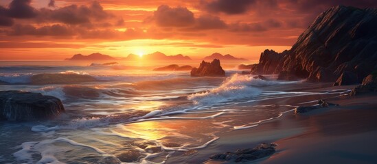 Enchanting beach sunset.