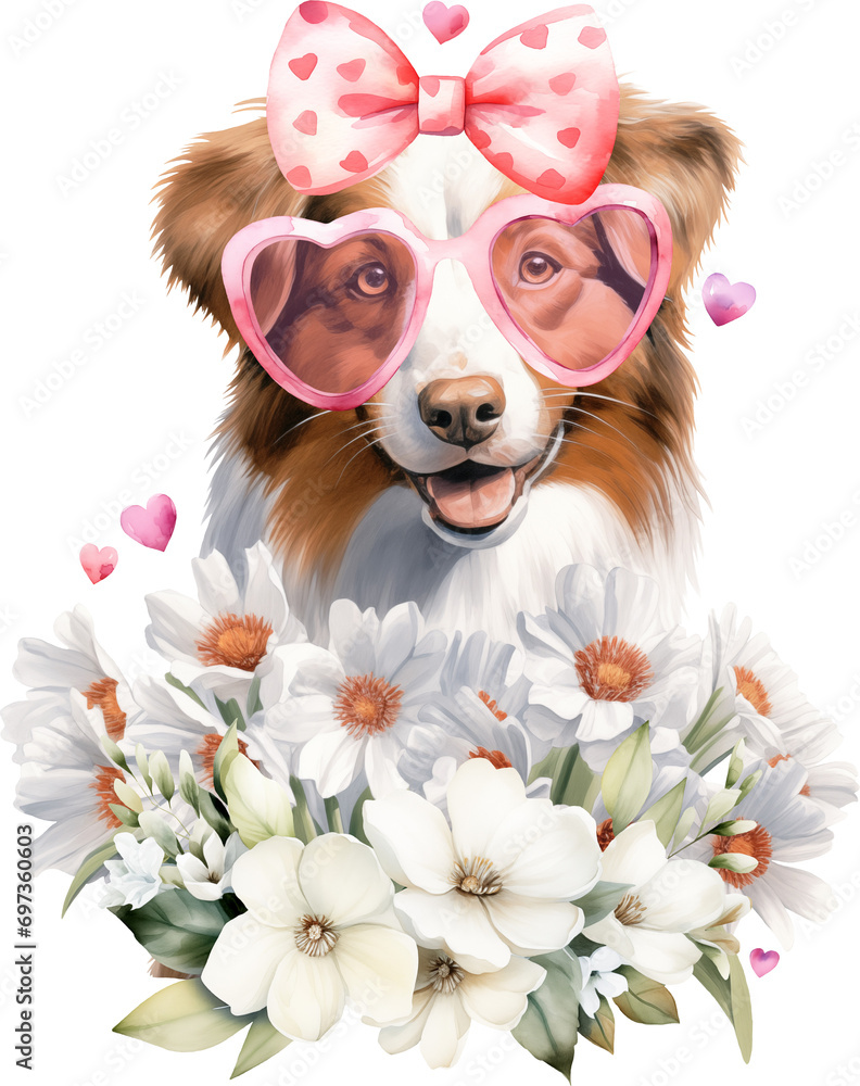 Poster Valentine aussie illustration created with Generative AI technology